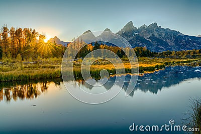 Schwabacher`s Landing Sunset Stock Photo