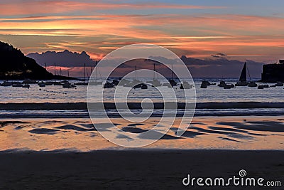 Sunset at sea Stock Photo