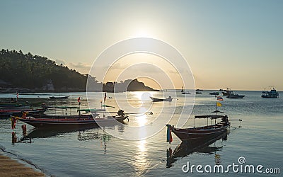 Sunset sea coast view at Koh Tao island , Samui, Thailand Editorial Stock Photo