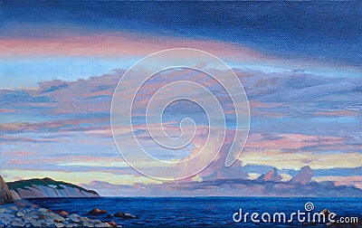 Sunset sea scenery Stock Photo