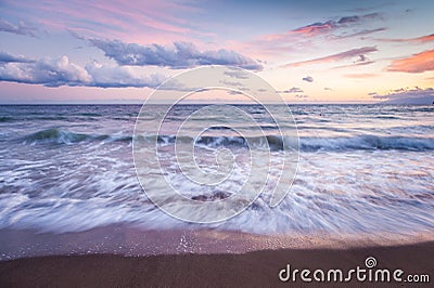 Sunset sea shore Stock Photo