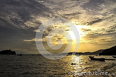 Sunset and shadow at Beach Bang Boet Stock Photo