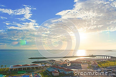 Sunset shining of tropical island, HDR Stock Photo