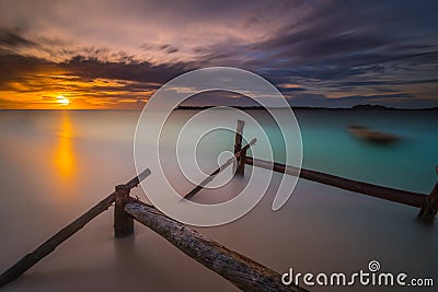 Sunset shot in Longexposure Stock Photo