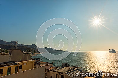 Sunset in Sicily Stock Photo