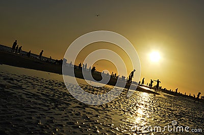 Sunset on Siesta Beach Stock Photo