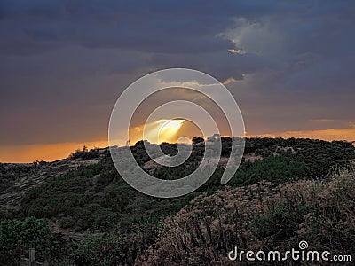 Sunset in Simien mountains national park, Ethiopia Editorial Stock Photo
