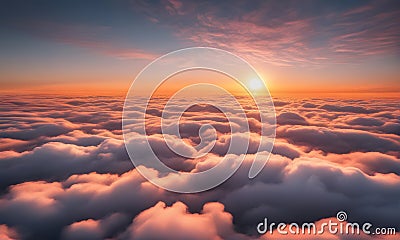 Sunset sky above the clouds Stock Photo