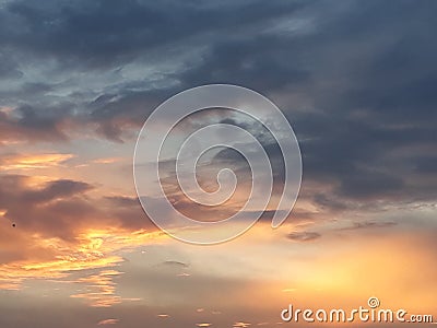 sunset sky.click by samsang galaxy j7prime. Stock Photo