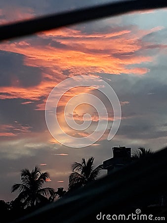 sunset sky.click by samsang galaxi j7prime. Stock Photo