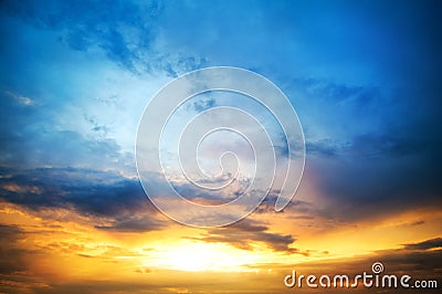 Sunset sky clouds Stock Photo