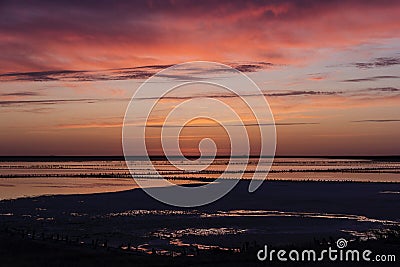 Sunset sky clouds. Delicate shades of the sunset sky Stock Photo