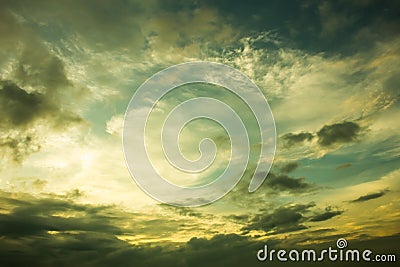 Sunset sky in with clouds pattern Stock Photo