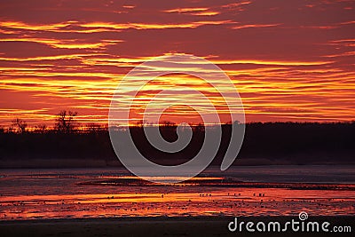 Sunset sky clouds Stock Photo