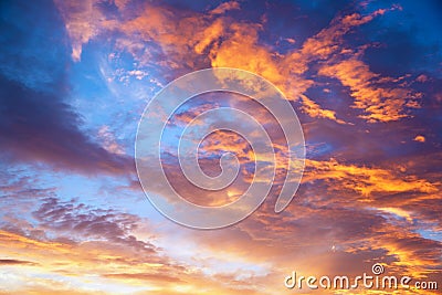 Sunset sky color clouds Stock Photo