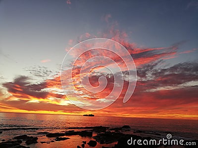 Sunset Sky Glorious Stock Photo