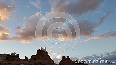 Sunset Sky at Goblin Valley State Park in Utah, Southwestern Landscape Stock Photo