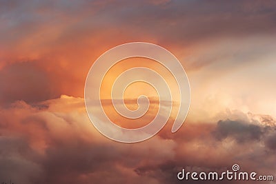 Sunset Sky over clouds Landscape Stock Photo