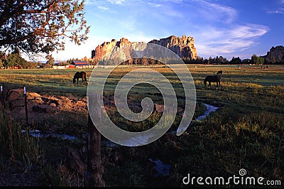 Sunset at Smith Rock St. Park Stock Photo