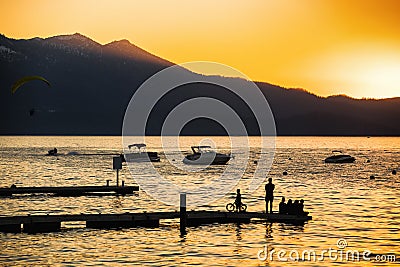 Sunset South Lake Tahoe Stock Photo