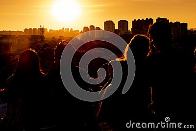 Sunset square in the city of SÃ£o Paulo, Brazil. Stock Photo