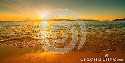 Sunset sunny beach Stock Photo