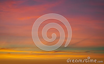 Sunset sunrise dramatic sky orange clouds Stock Photo