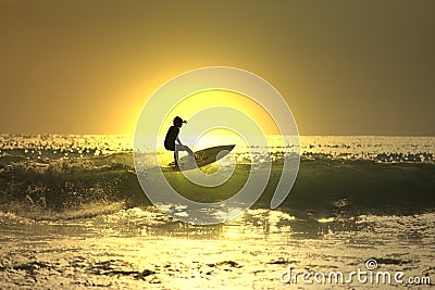 Sunset surf Stock Photo