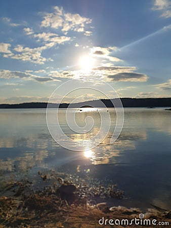 Almost sunset in sweden Stock Photo