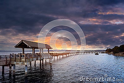 Sunset at Boulevard Park in Bellingham Washington America Stock Photo