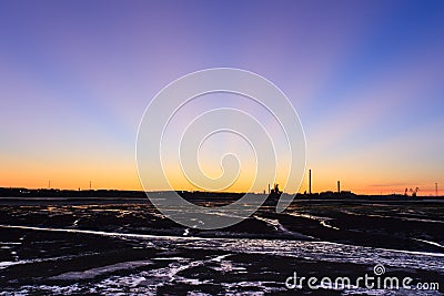 Sunset on the Tejo river. Stock Photo
