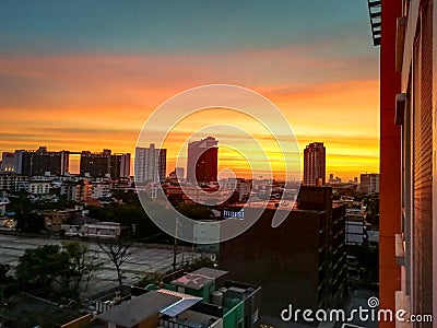 Sunset in Thailand Editorial Stock Photo