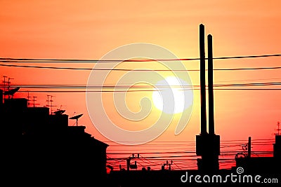 Sunset on thailand Stock Photo