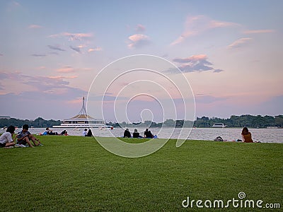 Sunset view in Suan Luang , Thailand Editorial Stock Photo