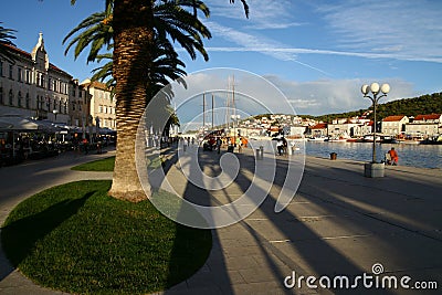 Sunset in Trogir town Editorial Stock Photo