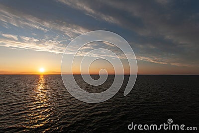 The sunset under the Baltic Sea Stock Photo