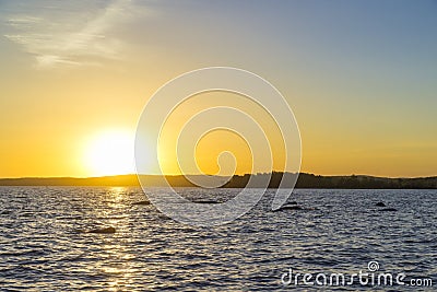 Sunset on the Upper Iset pond Stock Photo