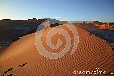 Sunset at Valley of the Moon, San Pedro de Atacama, Chile Stock Photo