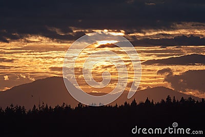 Sunset in Vancouver Stock Photo