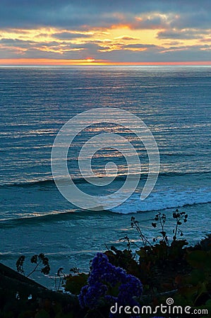 Sunset View from above Solana Beach Stock Photo