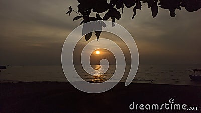 Sunset view in the beach soar Stock Photo