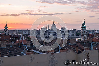 Sunset view of Budapest city skyline in Hungary Stock Photo