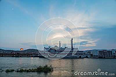 Sunset view of the Colorado Belle Casino Resort Editorial Stock Photo