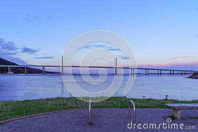 Sunset view of the Kessock Bridge Stock Photo