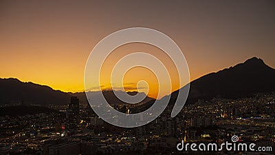Sunset view in Monterrey Mexico Editorial Stock Photo