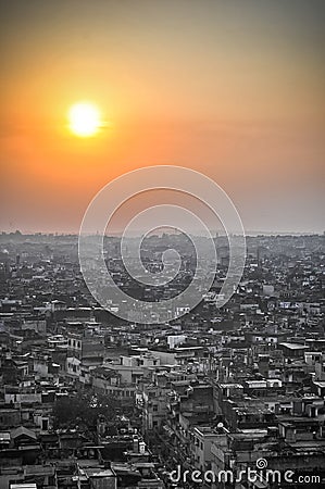 Sunset view from new delhi india Stock Photo