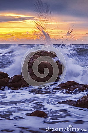 Sunset view over beach Stock Photo