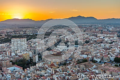 Sunset view of surburb Alicante in Spain Stock Photo