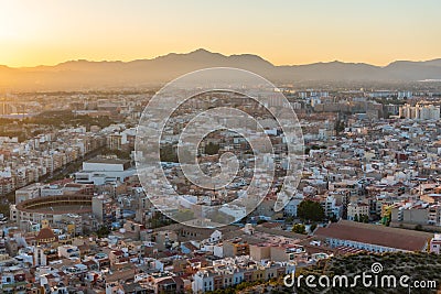 Sunset view of surburb Alicante in Spain Stock Photo