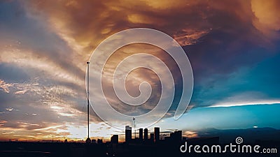 Sunset view at top office and some cloud and building background Stock Photo